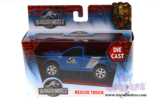 Jada Toys Jurassic World - Rescue Truck (1/43 scale diecast model car, Blue) 97078