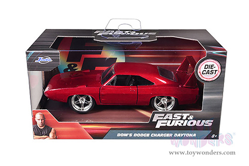 Jada Toys Fast & Furious - Dodge Charger Daytona Hard Top (1969, 1/32 scale diecast model car, Red) 97086