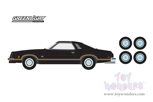 Greenlight - The Hobby Shop Series 13 | Chevrolet® Chevelle Laguna S2 with Spare Tires (1976, 1/64 scale diecast model car, Black with Gold trimming) 97130B/48