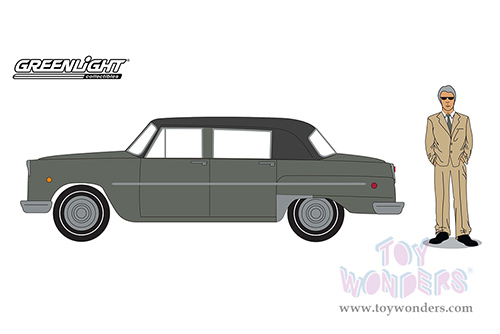 Greenlight - The Hobby Shop Series 13 | Checker Marathon A12-E with Driver in Suit (1982, 1/64 scale diecast model car, Dark Grey with Black top) 97130C/48