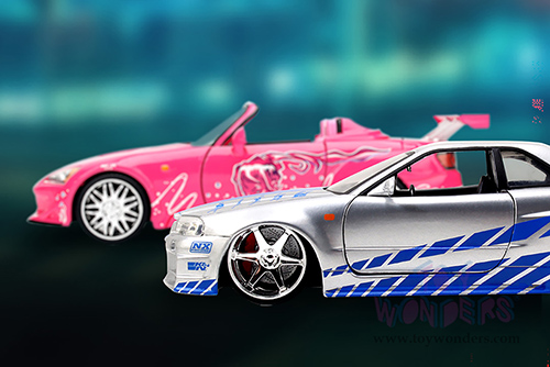 Jada Toys Fast & Furious - Brian's Nissan Skyline GT-R Hard Top (1/24 scale diecast model car, Candy Silver) 97158/4