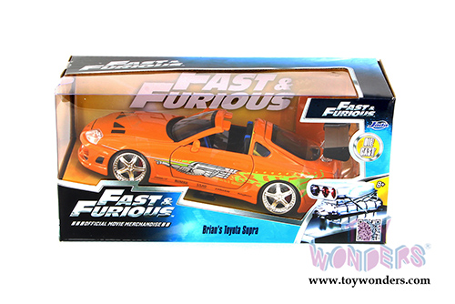 Jada Toys Fast & Furious - Brian's Toyota Supra Open Top (1/24 scale diecast model car, Orange) 97168
