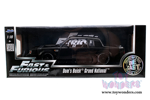 Jada Toys Fast & Furious - Dom's Buick Grand National Hard Top (1/18 scale diecast model car, Black) 97178
