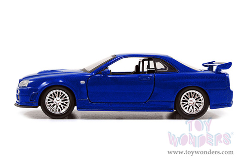 Jada Toys Fast & Furious - Brian's Nissan Skyline GT-R Hard Top (1/32 scale diecast model car, Blue) 97185