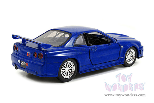 Jada Toys Fast & Furious - Brian's Nissan Skyline GT-R Hard Top (1/32 scale diecast model car, Blue) 97185