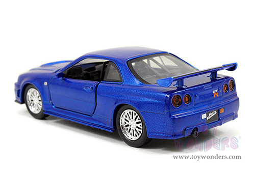 Jada Toys Fast & Furious - Brian's Nissan Skyline GT-R Hard Top (1/32 scale diecast model car, Blue) 97185