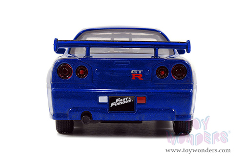 Jada Toys Fast & Furious - Brian's Nissan Skyline GT-R Hard Top (1/32 scale diecast model car, Blue) 97185