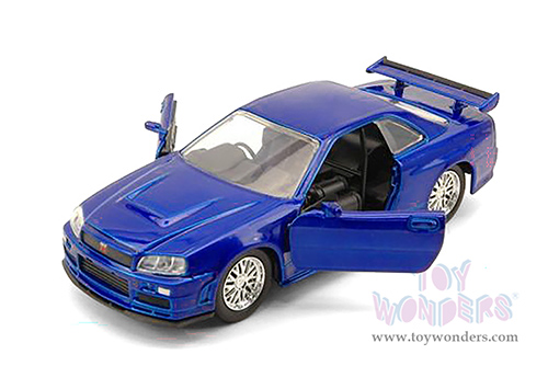 Jada Toys Fast & Furious - Brian's Nissan Skyline GT-R Hard Top (1/32 scale diecast model car, Blue) 97185