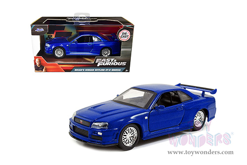 Jada Toys Fast & Furious - Brian's Nissan Skyline GT-R Hard Top (1/32 scale diecast model car, Blue) 97185
