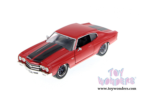 Jada Toys Fast & Furious - Dom's Chevy Chevelle SS Hardtop (1970, 1/24 scale diecast model car, Glossy Red) 97193