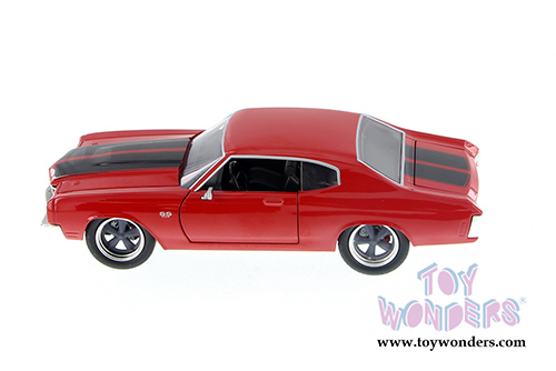 Jada Toys Fast & Furious - Dom's Chevy Chevelle SS Hardtop (1970, 1/24 scale diecast model car, Glossy Red) 97193