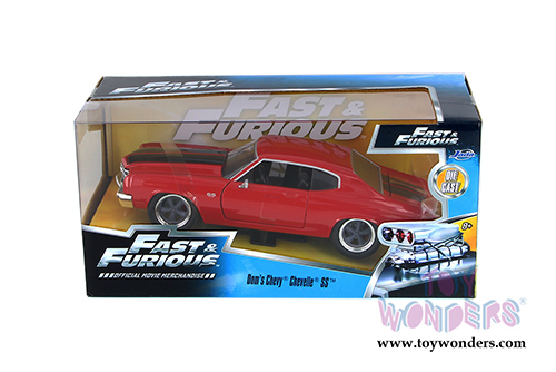 Jada Toys Fast & Furious - Dom's Chevy Chevelle SS Hardtop (1970, 1/24 scale diecast model car, Glossy Red) 97193