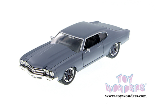 Jada Toys Fast & Furious - Dom's Chevy Chevelle SS Hardtop (1970, 1/24 scale diecast model car, Prime Gray) 97308