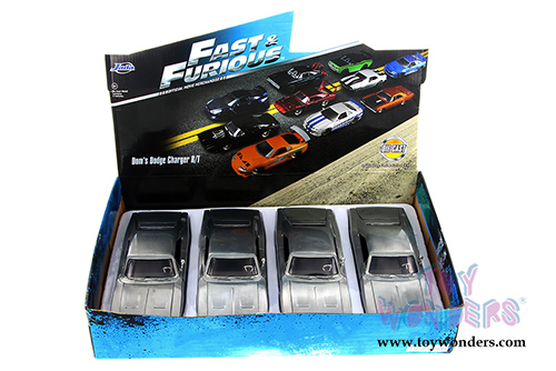 Jada Toys Fast & Furious - Dom's Dodge Charger Hardtop (1968, 1/24 scale diecast model car, Bare Metal) 97370