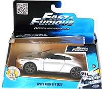 Show product details for Jada Toys Fast & Furious - Brian's Nissan GT-R Hard Top (2009, 1/32 scale diecast model car, Silver) 97383