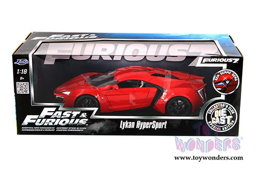 Jada Toys Fast & Furious - Lykan HyperSport Hard Top (1/18 scale diecast model car, Red) 97388
