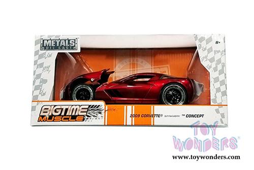 Jada Toys - Metals Die Cast | Big Time Muscle Corvette&reg; Stingray Concept Hardtop (2009, 1/24 scale diecast model car, Candy Red) 97467/4