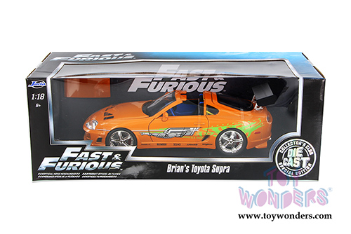 Jada Toys Fast & Furious - Brian's Toyota Supra Hard Top (1/18 scale diecast model car, Orange) 97505OR