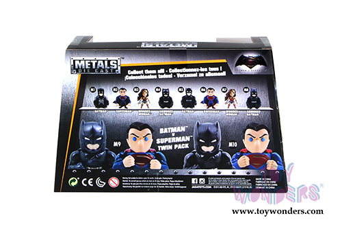 Jada Toys - Metals Die Cast | Batman v Superman - Armored Batman and Superman Twin Pack Alternate Version Figures (4" diecast model toy, Black and Blue) 97524