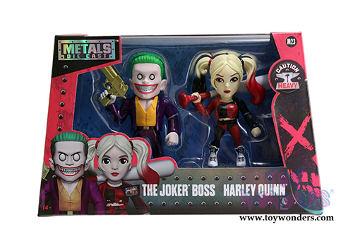 Jada Toys - Metals Die Cast | Suicide Squad - The Joker Boss and Harley Quinn Twin Pack (4" diecast model toy, Purple/Red) 97571