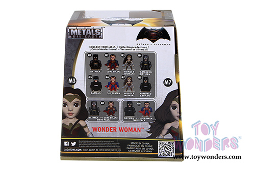 Jada Toys - Metals Die Cast | Batman v Superman - Wonder Woman Figure (4" diecast model toy, Red) 97671
