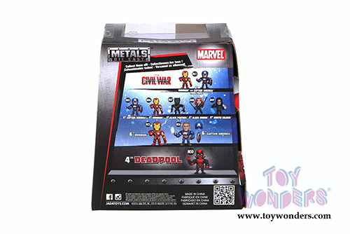 Jada Toys - Metals Die Cast | Captain America: Civil War - Deadpool Figure (4" diecast model toy, Black/Red) 97721