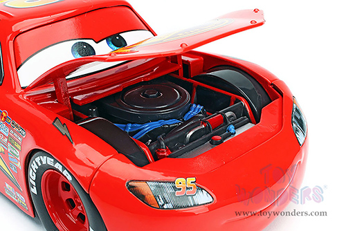Jada Toys - Hollywood Rides | Lightning McQueen #95 Red with Extra Wheels Disney & Pixar "Cars" Movie (1/24, diecast model car, Red) 97751