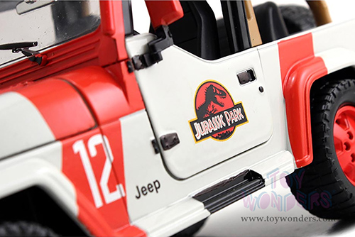 Jada Toys - Hollywood Rides | Jurassic World - Jeep® Wrangler (1992, 1/24 scale diecast model car, White/Red) 97806/4