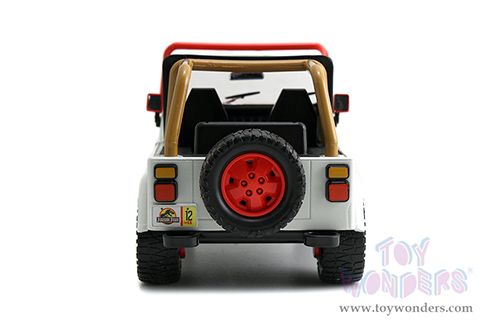 Jada Toys - Hollywood Rides | Jurassic World - Jeep® Wrangler (1992, 1/24 scale diecast model car, White/Red) 97806/4