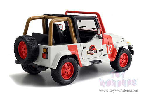 Jada Toys - Hollywood Rides | Jurassic World - Jeep® Wrangler (1992, 1/24 scale diecast model car, White/Red) 97806/4
