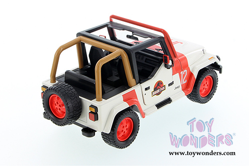 Jada Toys Jurassic World - Jeep Wrangler Off Road (1992, 1/24 scale diecast model car, Milk White) 97812