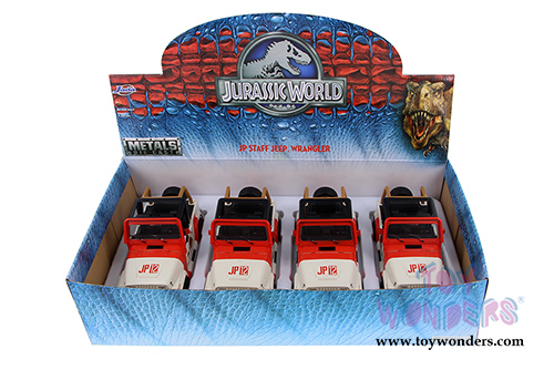 Jada Toys Jurassic World - Jeep Wrangler Off Road (1992, 1/24 scale diecast model car, Milk White) 97812