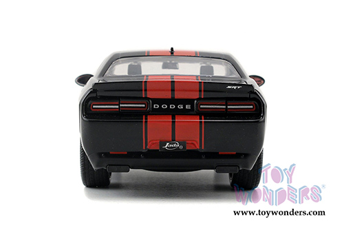 Jada Toys - Metals Die Cast | Bigtime Muscles Dodge Challenger SRT Hellcat Hardtop (2015, 1/24 scale diecast model car, Glossy Black) 97855