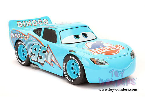 Jada Toys - Disney Pixar CARS | DINOCO Lightning McQueen with Rack (1/24 diecast model toy, Turquoise) 98032