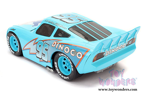 Jada Toys - Disney Pixar CARS | DINOCO Lightning McQueen with Rack (1/24 diecast model toy, Turquoise) 98032