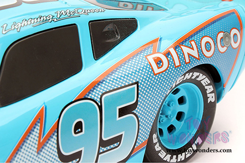 Jada Toys - Disney Pixar CARS | DINOCO Lightning McQueen with Rack (1/24 diecast model toy, Turquoise) 98032