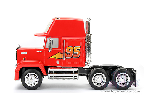 Jada Toys - Hollywood Rides | Mack Truck #95 DisneyPixars "Cars" (1/24, diecast model car, Red) 98103/2