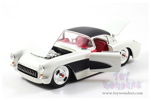 Jada Toys Bigtime Muscle - Chevrolet® Corvette® (1957, 1/24 scale diecast model car, White/Black) 98161/4
