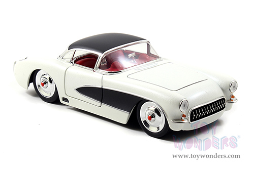 Jada Toys Bigtime Muscle - Chevrolet® Corvette® (1957, 1/24 scale diecast model car, White/Black) 98161/4