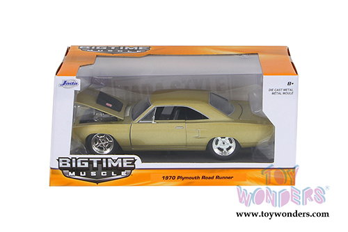 Jada Toys Bigtime Muscle - Plymouth Road Runner Hardtop (1970, 1/24 scale diecast model car, Asstd.) 98233WA1