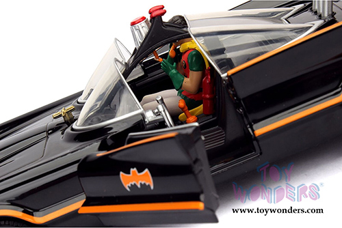 Jada Toys - Metals Die Cast | 1966 Classic TV Series Batmobile™ with Batman™ and Robin figures (1/24, diecast model car, Black) 98259/4
