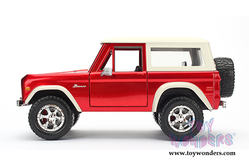 Jada Toys Just Trucks | Ford Bronco Hardtop (1973, 1/24 scale diecast model car, Candy Red) 98280