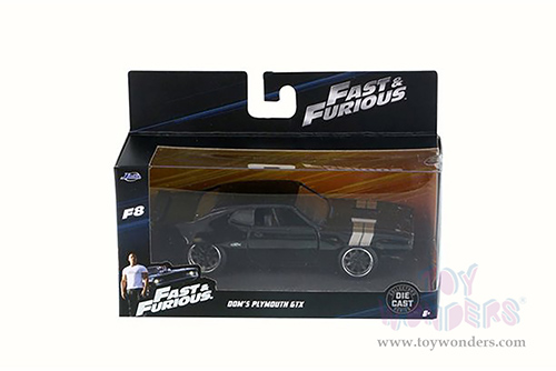 Jada Toys Fast & Furious - Dom's Plymouth GTX Hardtop (1/32 scale diecast model car, Black) 98300/24