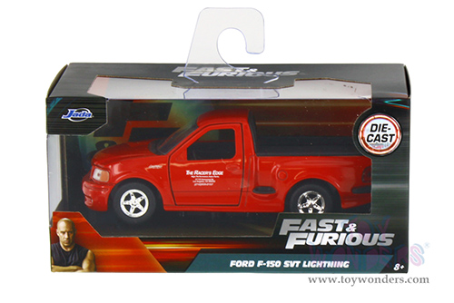 Jada Toys Fast & Furious - Brian's Ford F-150 SVT Lightning F8 "The Fate of the Furious" Movie (1999, 1/32 scale diecast model car, Red) 98320