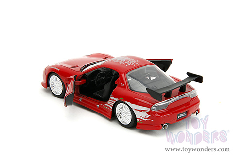Jada Toys Fast & Furious - Dom's Mazda RX-7 F8 "The Fate of the Furious" Movie (1/32 scale diecast model car, Red) 98377