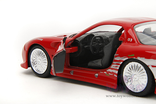 Jada Toys Fast & Furious - Dom's Mazda RX-7 F8 "The Fate of the Furious" Movie (1/32 scale diecast model car, Red) 98377