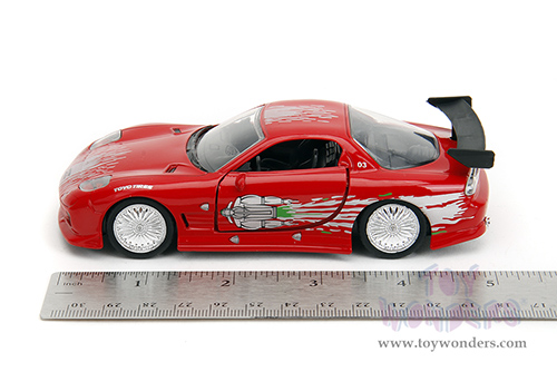 Jada Toys Fast & Furious - Dom's Mazda RX-7 F8 "The Fate of the Furious" Movie (1/32 scale diecast model car, Red) 98377