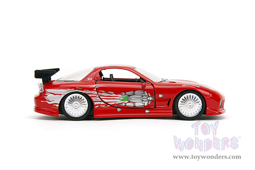 Jada Toys Fast & Furious - Dom's Mazda RX-7 F8 "The Fate of the Furious" Movie (1/32 scale diecast model car, Red) 98377