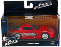 Jada Toys Fast & Furious - Dom's Mazda RX-7 F8 "The Fate of the Furious" Movie (1/32 scale diecast model car, Red) 98377