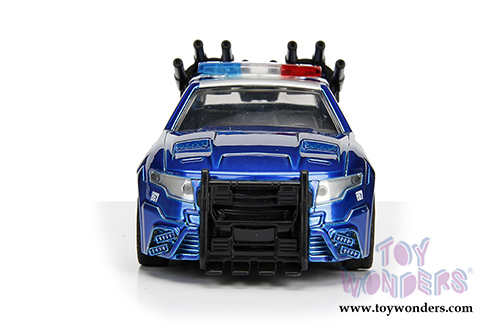 Jada Toys - Metals Die Cast | TRANSFORMERS 5 Barricade&reg; Custom Police Mustang (1/32, diecast model car, Blue w/White) 98394